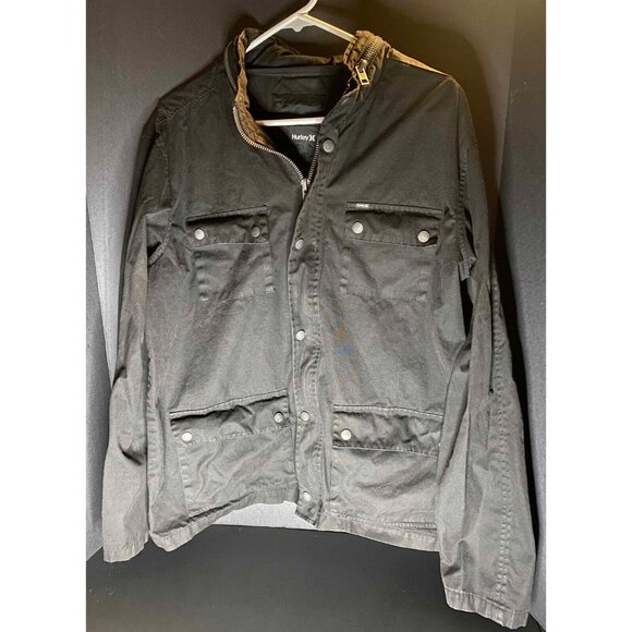 Hurley Other - Hurley Utility Jacket Mens L Black Full Zip Peacoat Snap